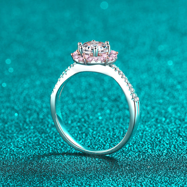 Moissanite Cherry Blossom Engagement Ring