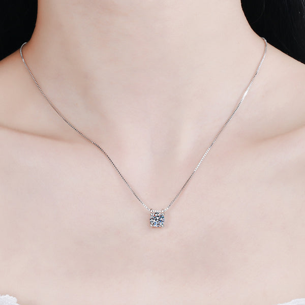 Four-Prong Moissanite Wedding Necklace