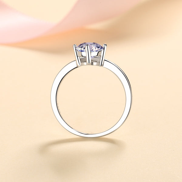 Four-Prong Moissanite Engagement Ring