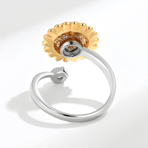 Sunflower Anxiety Fidget Spinner Ring