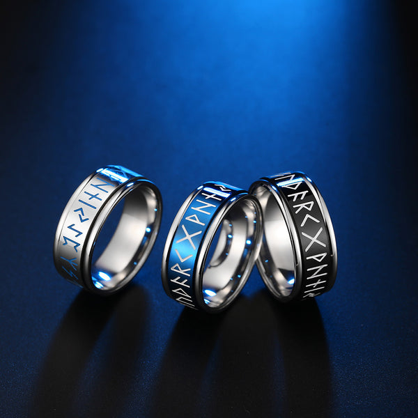 Runic Alphabet Fidget Spinner Band Ring