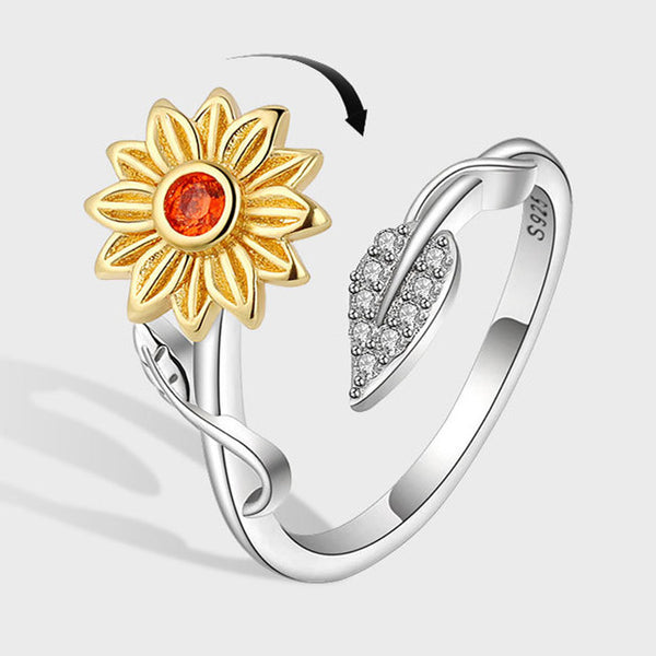 Sunflower Anxiety Fidget Spinner Ring