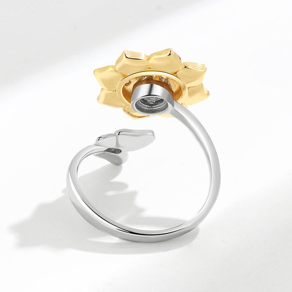 Sunflower Anxiety Fidget Spinner Ring