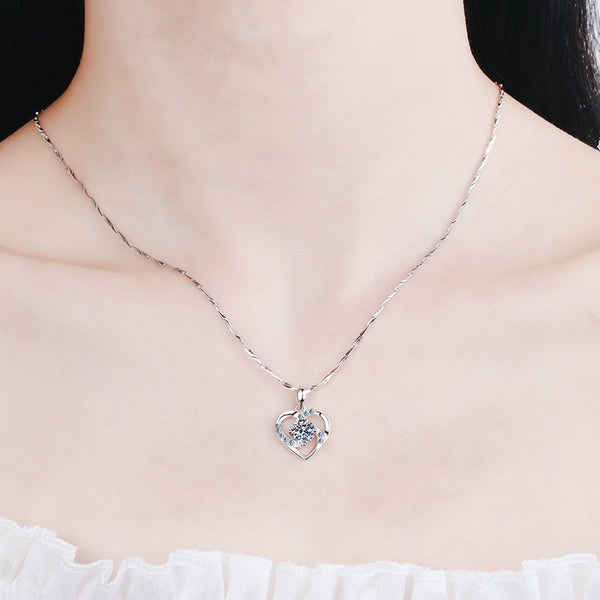 Moissanite Heart Wedding Necklace