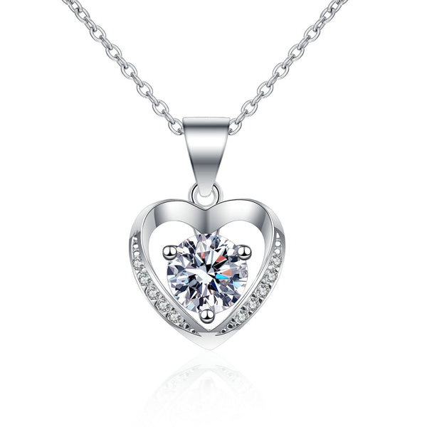 Moissanite Heart Pendant Necklace