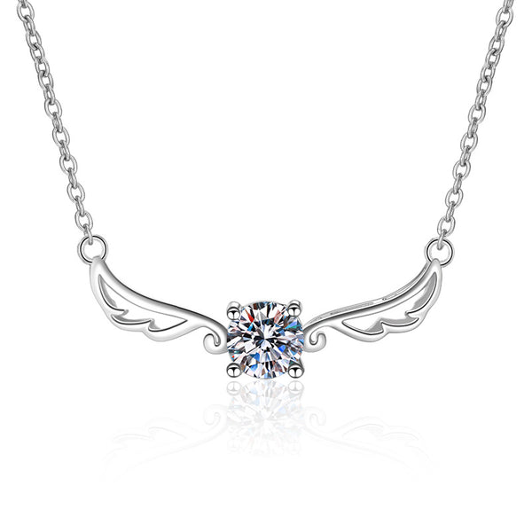 Angel Wing Moissanite Wedding Necklace