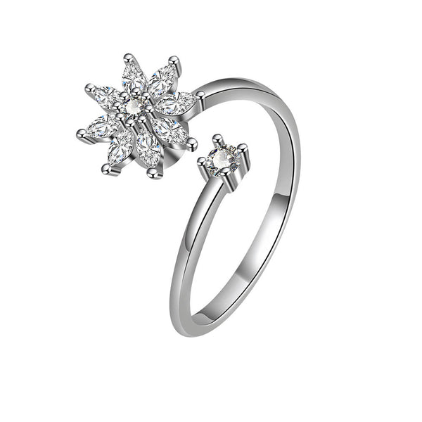 Snowflake Anxiety Fidget Spinner Ring