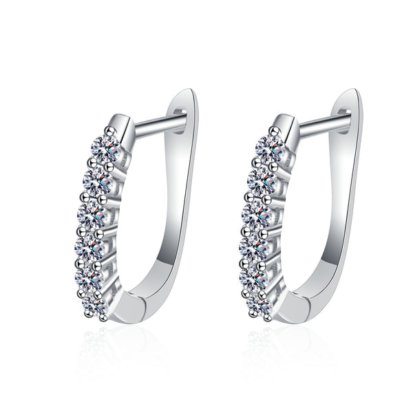 Moissanite Huggie Hoop Wedding Earrings