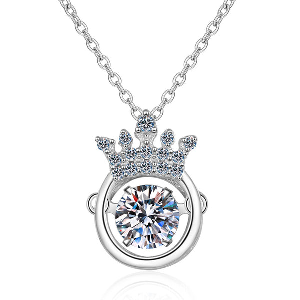 Moissanite Crown Pendant Necklace