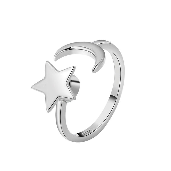 Moon Star Anxiety Fidget Spinner Ring