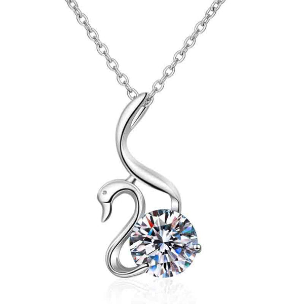 Moissanite Swan Wedding Necklace