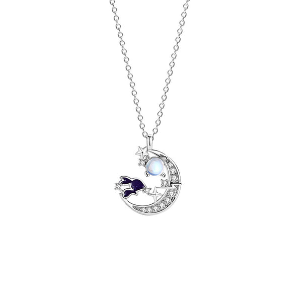 Moon Star Bunny Rabbit Necklace