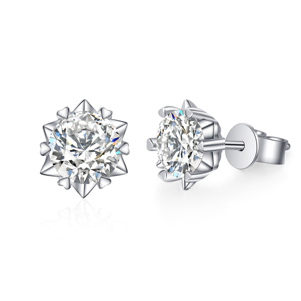 Moissanite Snowflake Wedding Stud Earrings