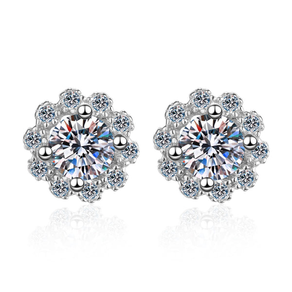 Moissanite Snowflake Stud Earrings