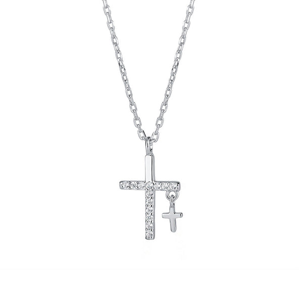 Dainty Cross Charm Pendant Necklace