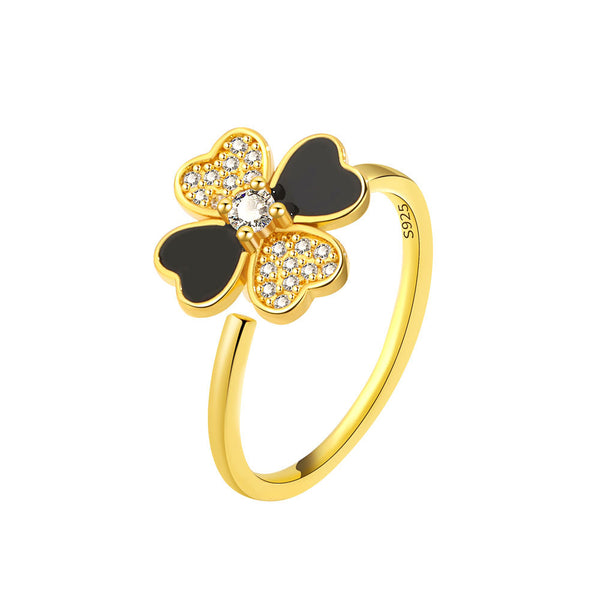 Four Leaf Clover Fidget Spinner Ring