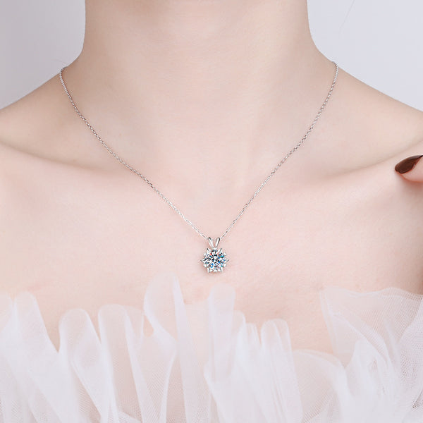 Moissanite Snowflake Wedding Necklace