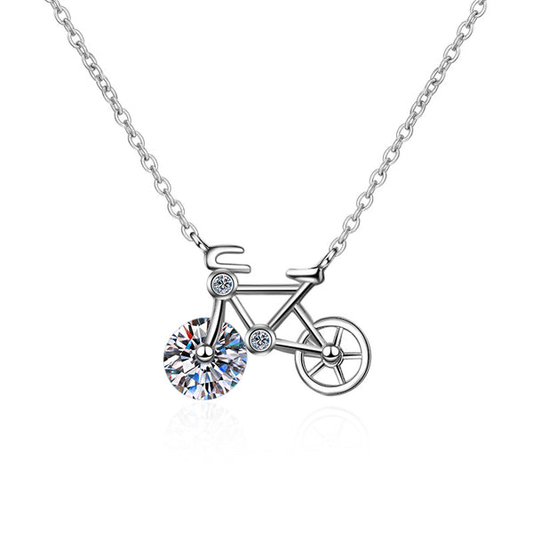 Moissanite Bicycle Wedding Necklace