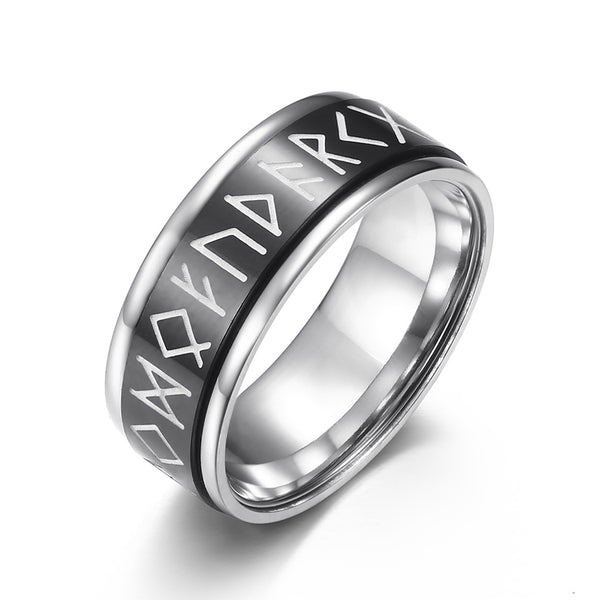 Runic Alphabet Fidget Spinner Band Ring