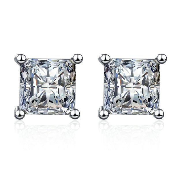 Moissanite Princess Cut Stud Earrings