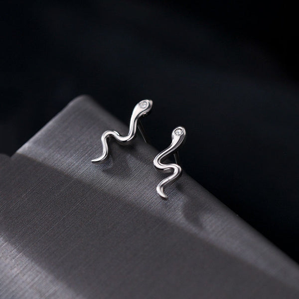 Tiny Snake Crawler Stud Earrings