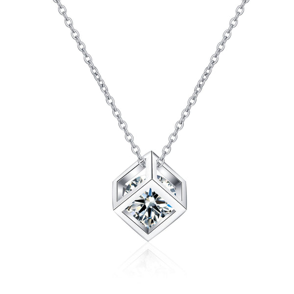 Moissanite Magic Cube Wedding Necklace