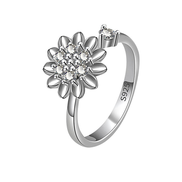 Flower Anxiety Fidget Spinner Ring