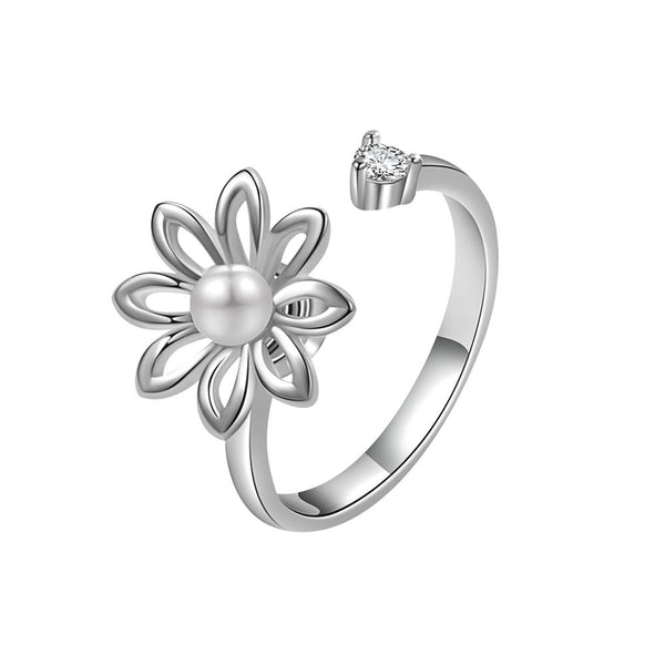 Flower Anxiety Fidget Spinner Ring