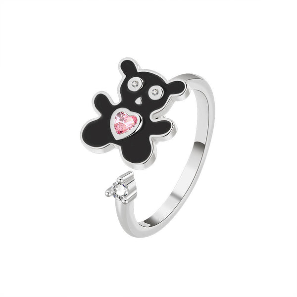 Bear Heart Anxiety Fidget Spinner Ring