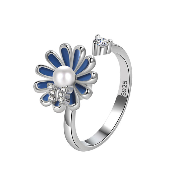 Daisy Flower Anxiety Fidget Spinner Ring