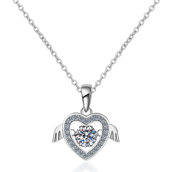 Moissanite Heart Dancing Stone Necklace