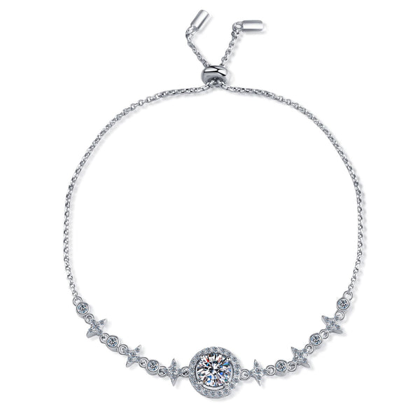 Moissanite Halo Star Wedding Bracelet