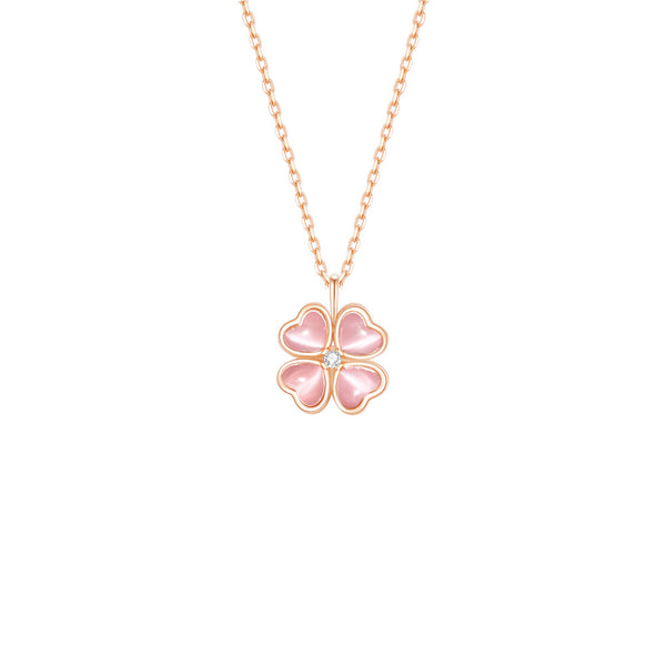 Four Leaf Clover Spinner Necklace