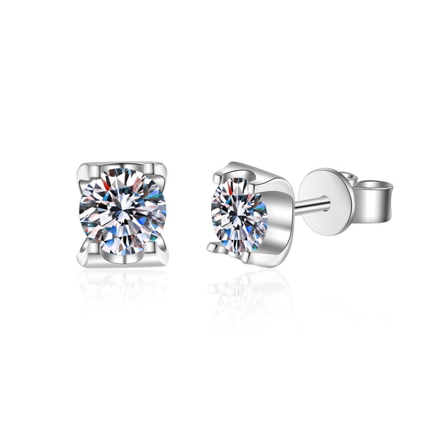 Four-Prong Moissanite Stud Earrings