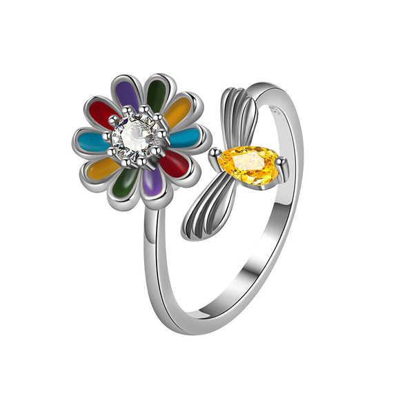 Flower Anxiety Fidget Spinner Ring