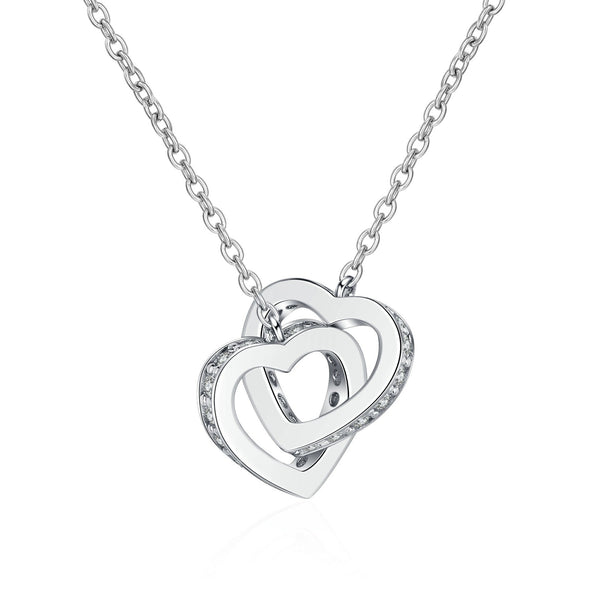 Interlocking Heart Moissanite Necklace