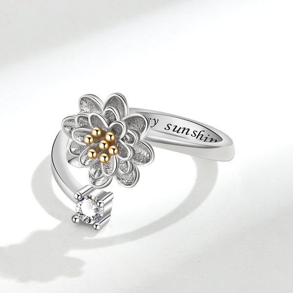 Flower Anxiety Fidget Spinner Ring