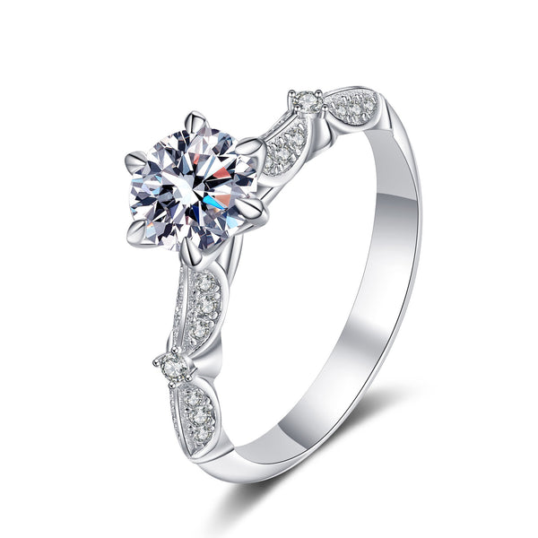 Intricate Moissanite Engagement Ring