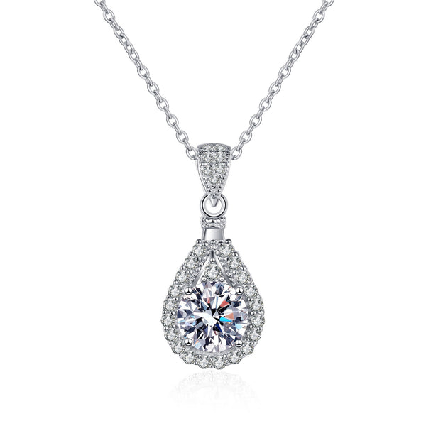 Moissanite Teardrop Wedding Necklace