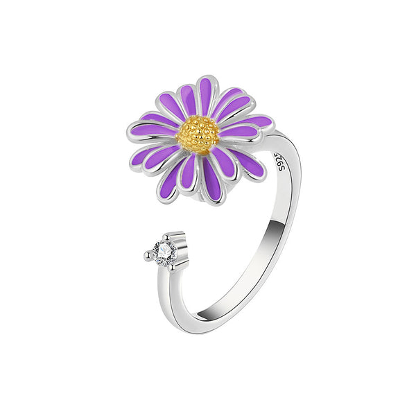 Daisy Flower Anxiety Fidget Spinner Ring