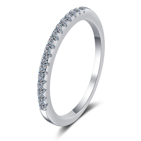 Moissanite Eternity Stacking Thin Band Ring