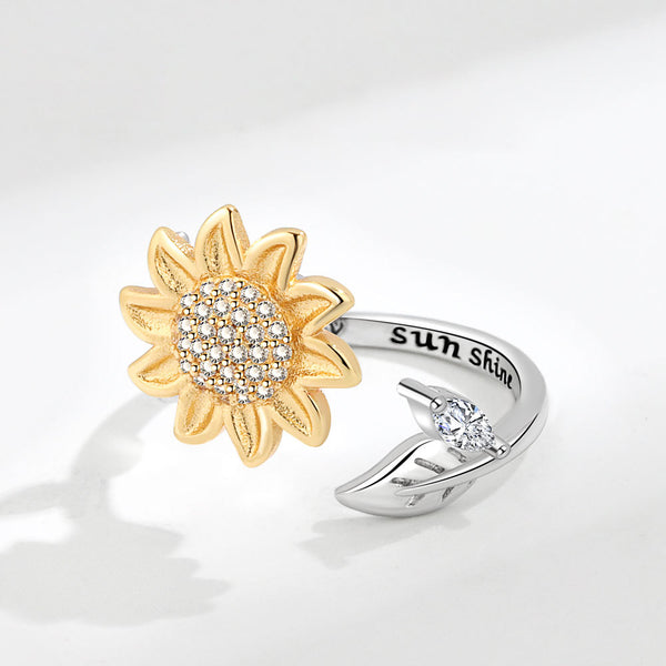 Sunflower Anxiety Fidget Spinner Ring