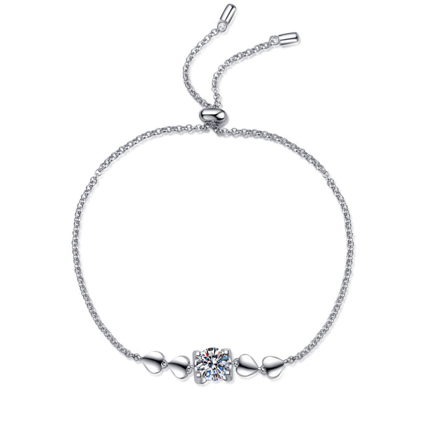 Moissanite Heart Charm Wedding Bracelet