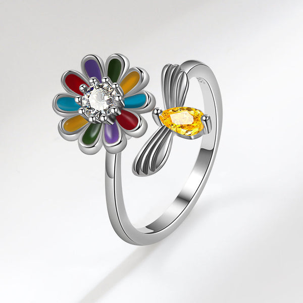 Flower Anxiety Fidget Spinner Ring