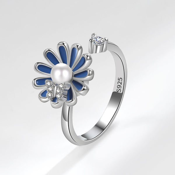 Daisy Flower Anxiety Fidget Spinner Ring