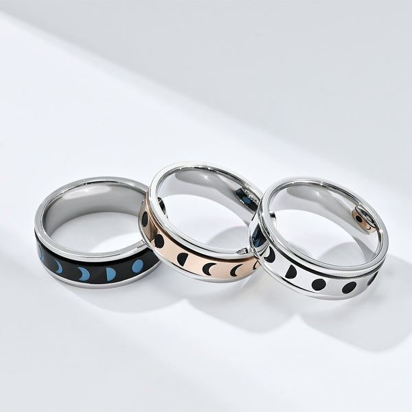 Moon Phase Anxiety Fidget Spinner Ring