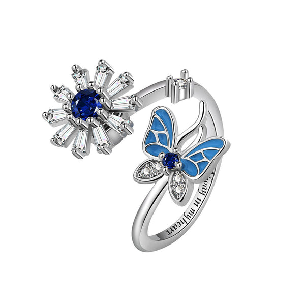 Snowflake Butterfly Fidget Spinner Ring