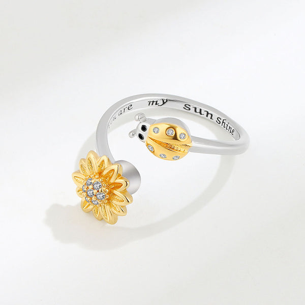 Sunflower Anxiety Fidget Spinner Ring