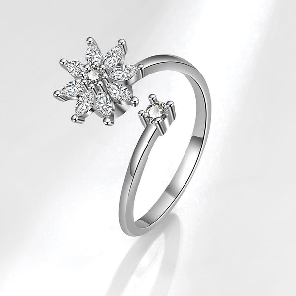 Snowflake Anxiety Fidget Spinner Ring