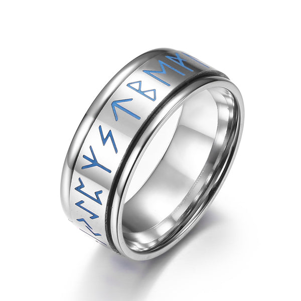 Runic Alphabet Fidget Spinner Band Ring